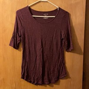Elbow length burgundy blouse
